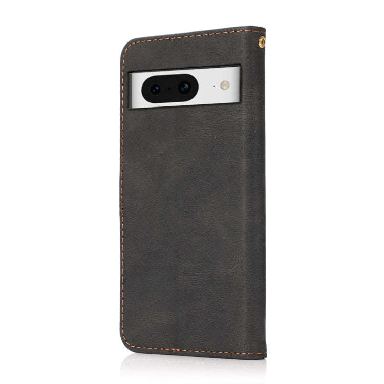 For Google Pixel 8 Dual-color Stitching Leather Phone Case(Black Brown)