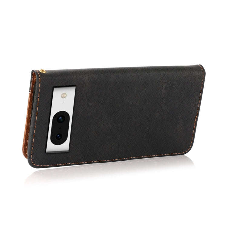 For Google Pixel 8 Dual-color Stitching Leather Phone Case(Black Brown)