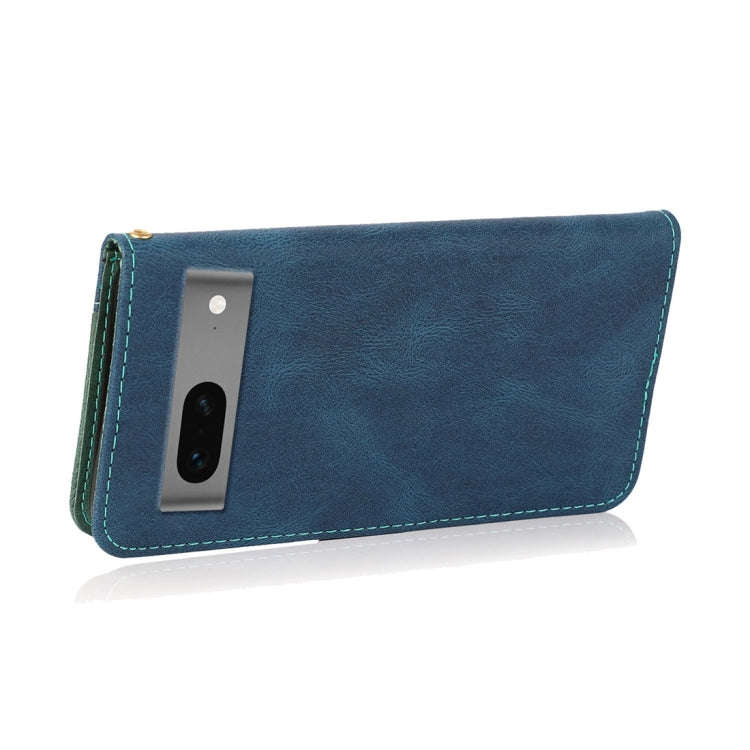 For Google Pixel 7 5G Dual-color Stitching Leather Phone Case(Blue Green)