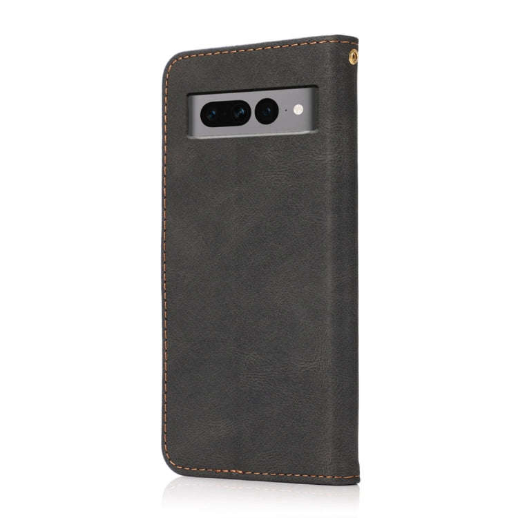 For Google Pixel 7 Pro 5G Dual-color Stitching Leather Phone Case(Black Brown)