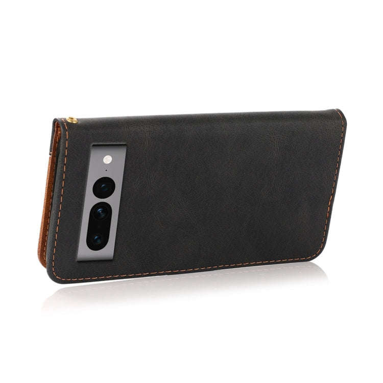 For Google Pixel 7 Pro 5G Dual-color Stitching Leather Phone Case(Black Brown)