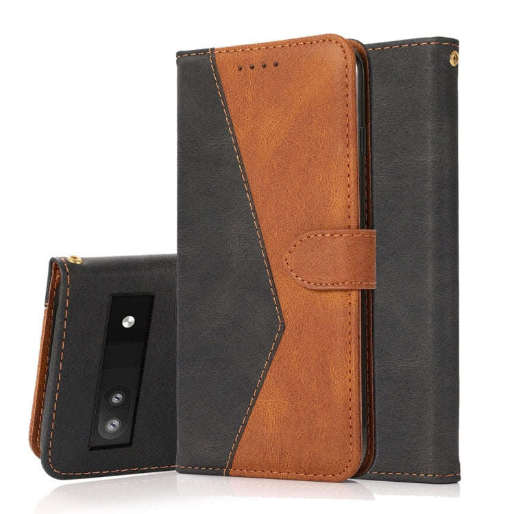 For Google Pixel 6a Dual-color Stitching Leather Phone Case(Black Brown)