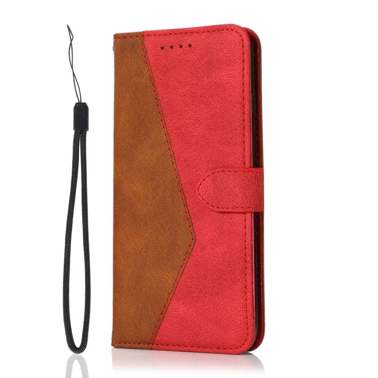 For Motorola Moto G73 Dual-color Stitching Leather Phone Case(Brown Red)