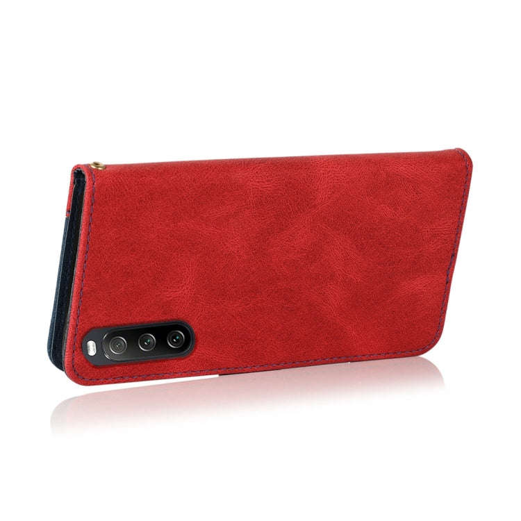For Sony Xperia 10 V 2023 Dual-color Stitching Leather Phone Case(Red Blue)