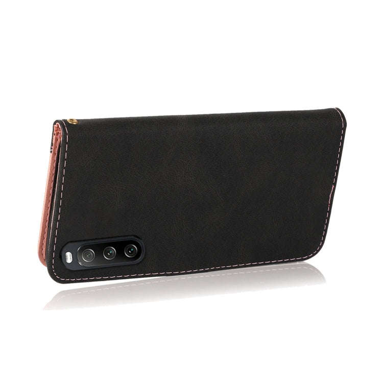 For Sony Xperia 10 V 2023 Dual-color Stitching Leather Phone Case(Black Rose Gold)