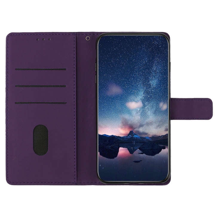 For Google Pixel 7 5G Diamond Embossed Skin Feel Leather Phone Case with Lanyard(Purple)