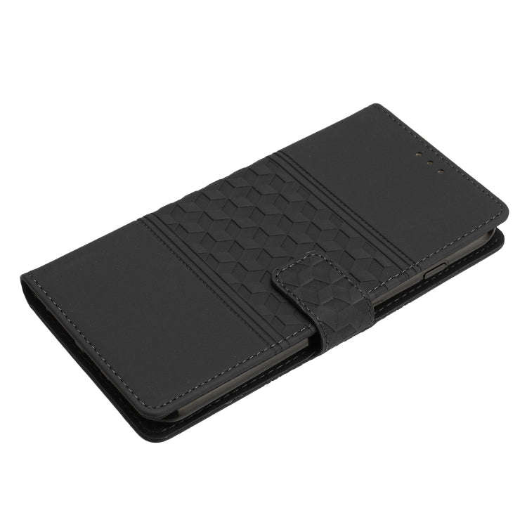 For Google Pixel 7 5G Diamond Embossed Skin Feel Leather Phone Case with Lanyard(Black)