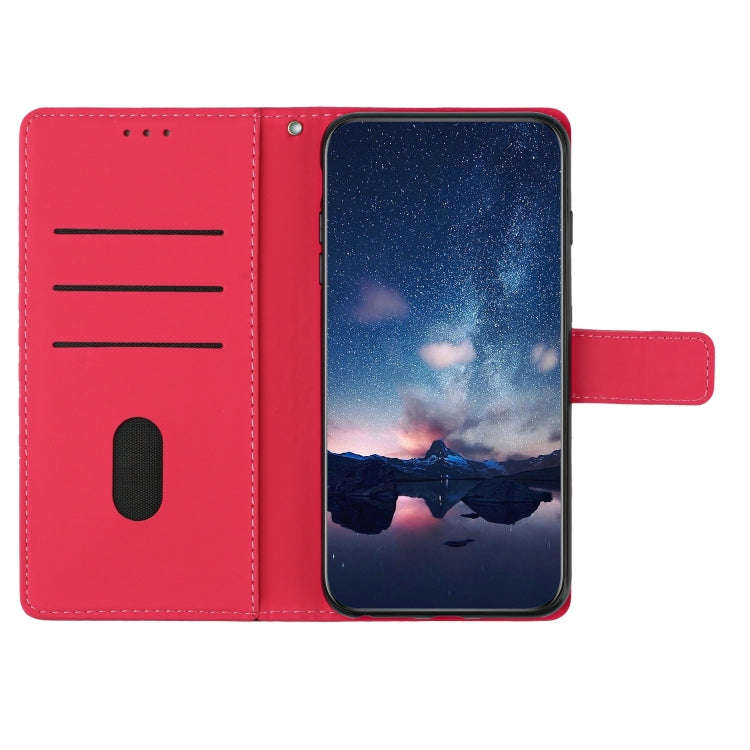 For Google Pixel 7 Pro 5G Diamond Embossed Skin Feel Leather Phone Case with Lanyard(Red)