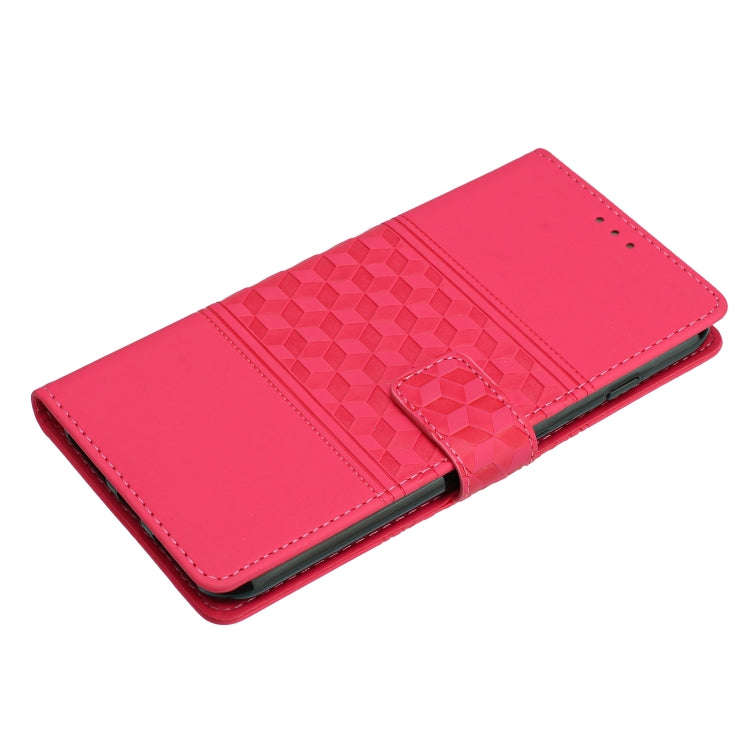For Google Pixel 7 Pro 5G Diamond Embossed Skin Feel Leather Phone Case with Lanyard(Red)