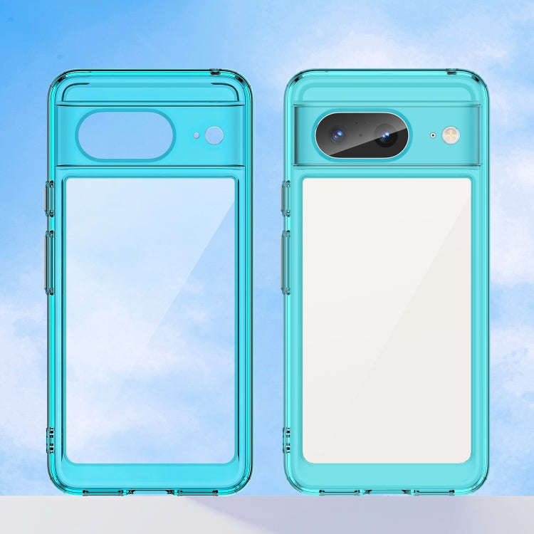 For Google Pixel 8 Colorful Series Acrylic + TPU Phone Case(Transparent Blue)
