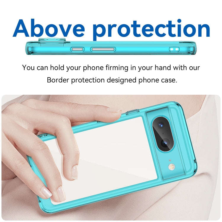 For Google Pixel 8 Colorful Series Acrylic + TPU Phone Case(Transparent Blue)