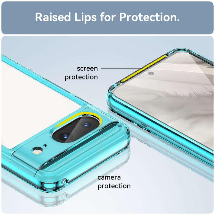 For Google Pixel 8 Colorful Series Acrylic + TPU Phone Case(Transparent Blue)