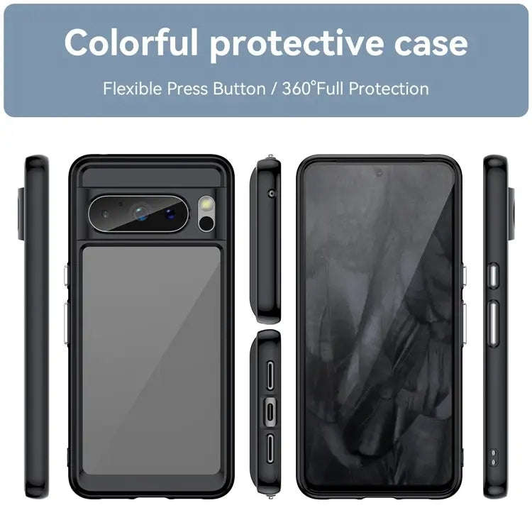 For Google Pixel 8 Pro Colorful Series Acrylic + TPU Phone Case(Black)