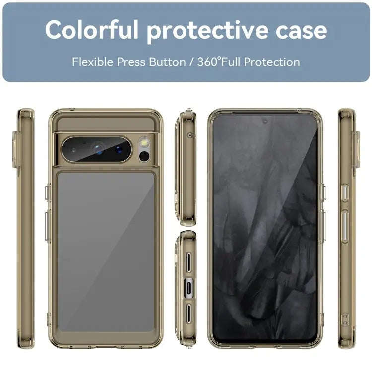 For Google Pixel 8 Pro Colorful Series Acrylic + TPU Phone Case(Transparent Grey)