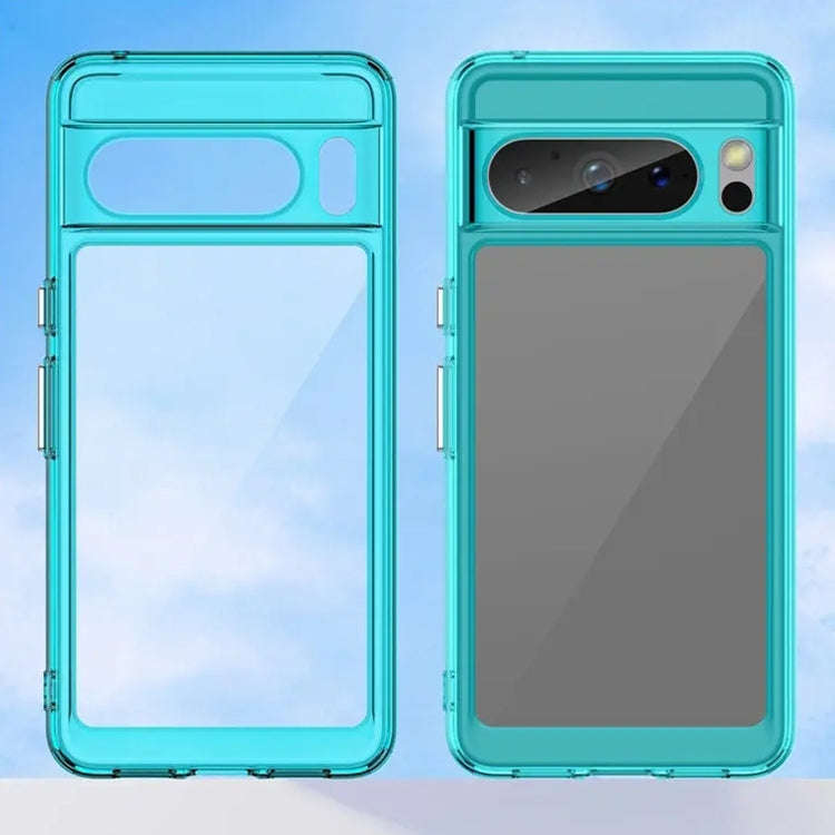For Google Pixel 8 Pro Colorful Series Acrylic + TPU Phone Case(Transparent Blue)