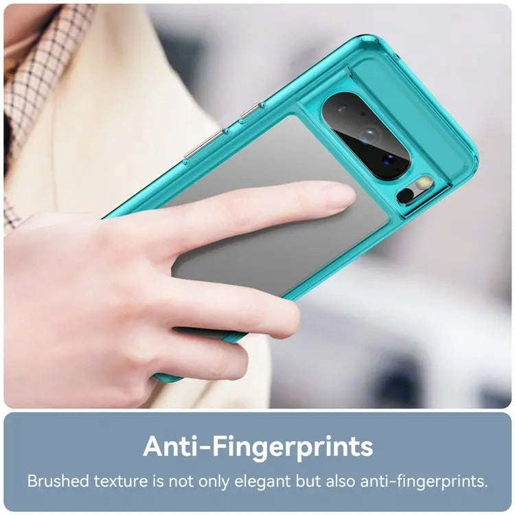 For Google Pixel 8 Pro Colorful Series Acrylic + TPU Phone Case(Transparent Blue)