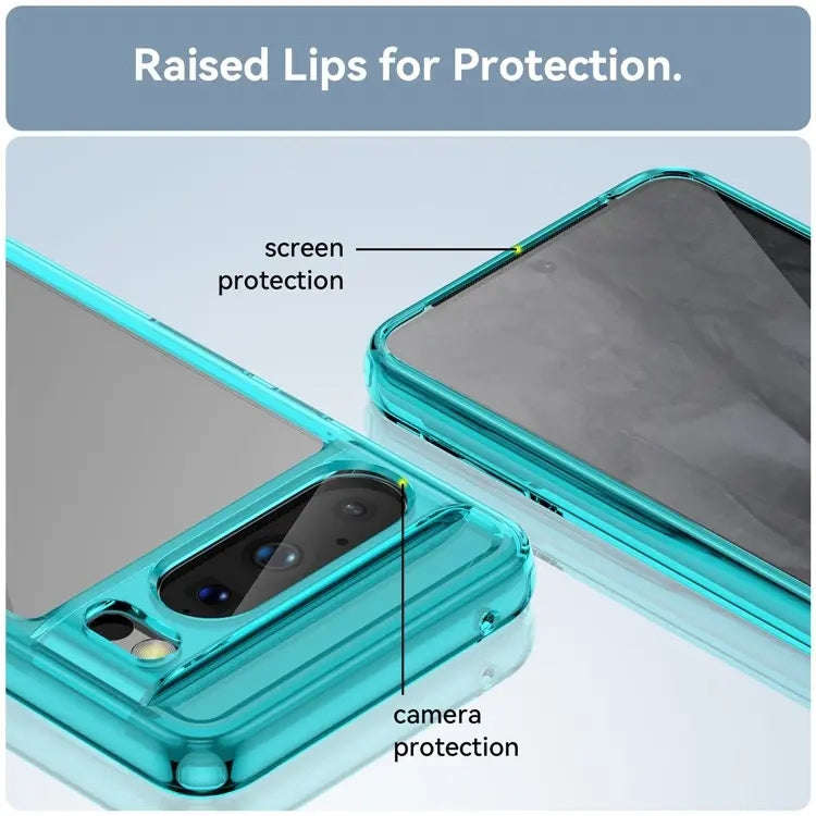 For Google Pixel 8 Pro Colorful Series Acrylic + TPU Phone Case(Transparent Blue)