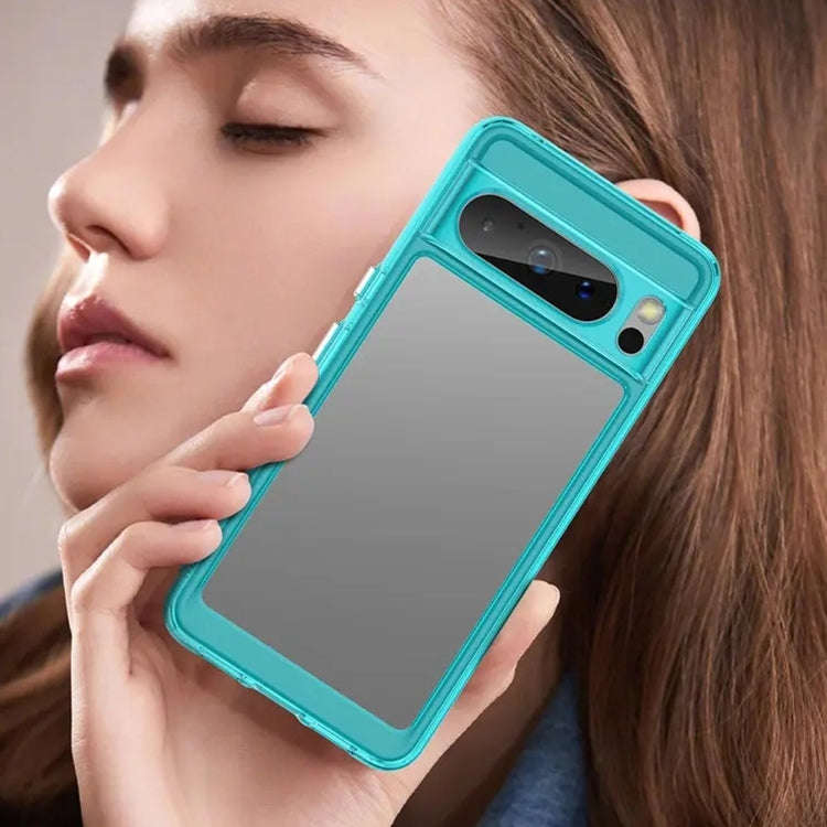 For Google Pixel 8 Pro Colorful Series Acrylic + TPU Phone Case(Transparent Blue)
