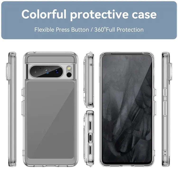 For Google Pixel 8 Pro Colorful Series Acrylic + TPU Phone Case(Transparent)