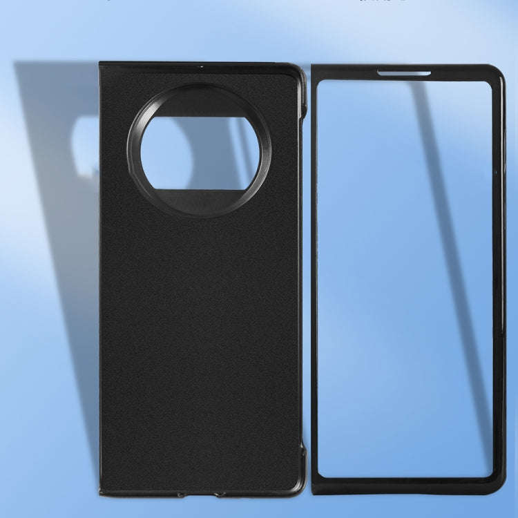 For Huawei Mate X3 Ultra Thin Plain Leather Folding Phone Case(Black)