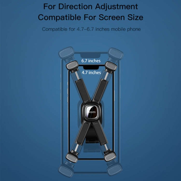 Yesido C191 4-axis Support Bicycle Handle Phone Holder(Black)
