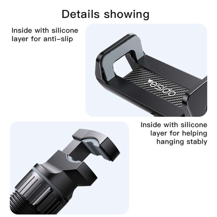 Yesido C192 Car Rearview Mirror Using Phone Holder(Black)
