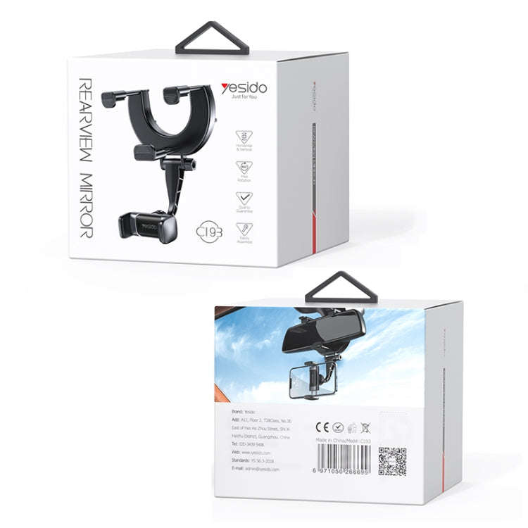 Yesido C193 Car Rearview Mirror Using Phone Holder(Black)