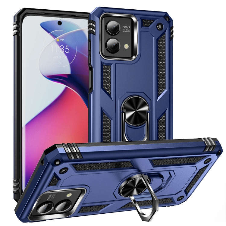 For Motorola Moto G Stylus 5G 2023 Shockproof TPU + PC Phone Case with Holder(Blue)