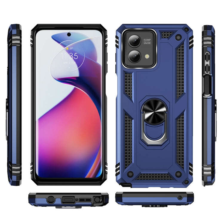 For Motorola Moto G Stylus 5G 2023 Shockproof TPU + PC Phone Case with Holder(Blue)