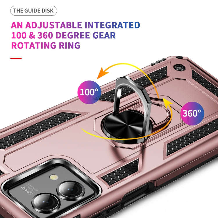 For Motorola Moto G Stylus 5G 2023 Shockproof TPU + PC Phone Case with Holder(Rose Gold)