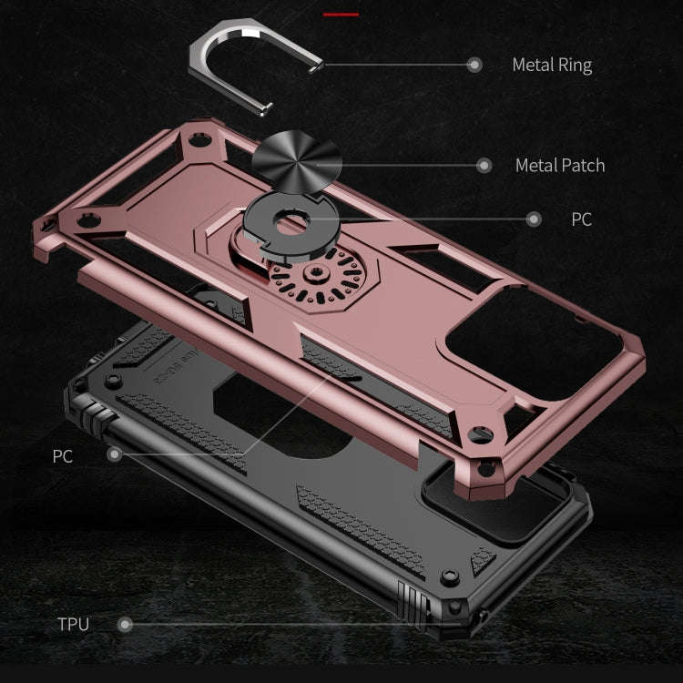 For Motorola Moto G Stylus 5G 2023 Shockproof TPU + PC Phone Case with Holder(Rose Gold)