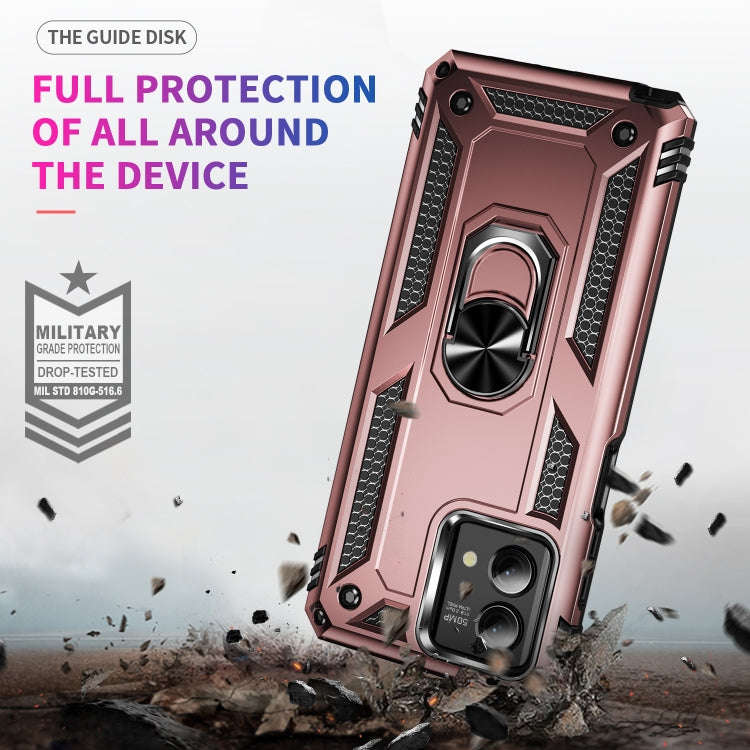 For Motorola Moto G Stylus 5G 2023 Shockproof TPU + PC Phone Case with Holder(Rose Gold)