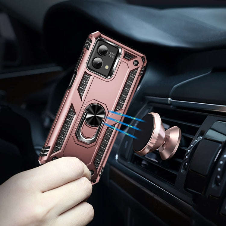 For Motorola Moto G Stylus 5G 2023 Shockproof TPU + PC Phone Case with Holder(Rose Gold)