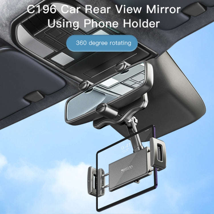 Yesido C196 Car Rearview Mirror Using Phone Holder(Black)