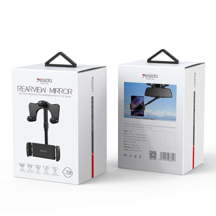 Yesido C196 Car Rearview Mirror Using Phone Holder(Black)