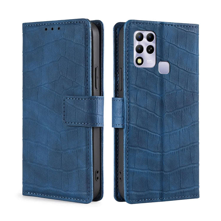 For Infinix Hot 11 Russian Skin Feel Crocodile Magnetic Clasp Leather Phone Case(Blue)
