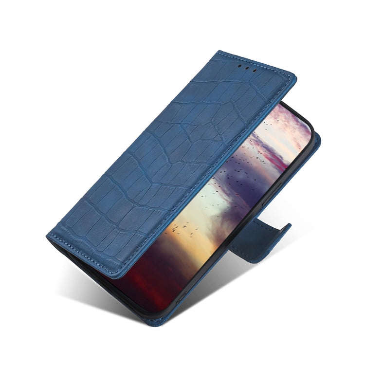 For Infinix Hot 11s NFC Skin Feel Crocodile Magnetic Clasp Leather Phone Case(Blue)