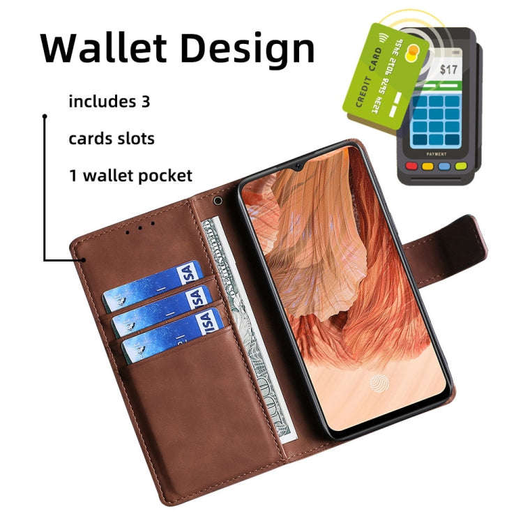 For Infinix Hot 12 Play Skin Feel Crocodile Magnetic Clasp Leather Phone Case(Brown)