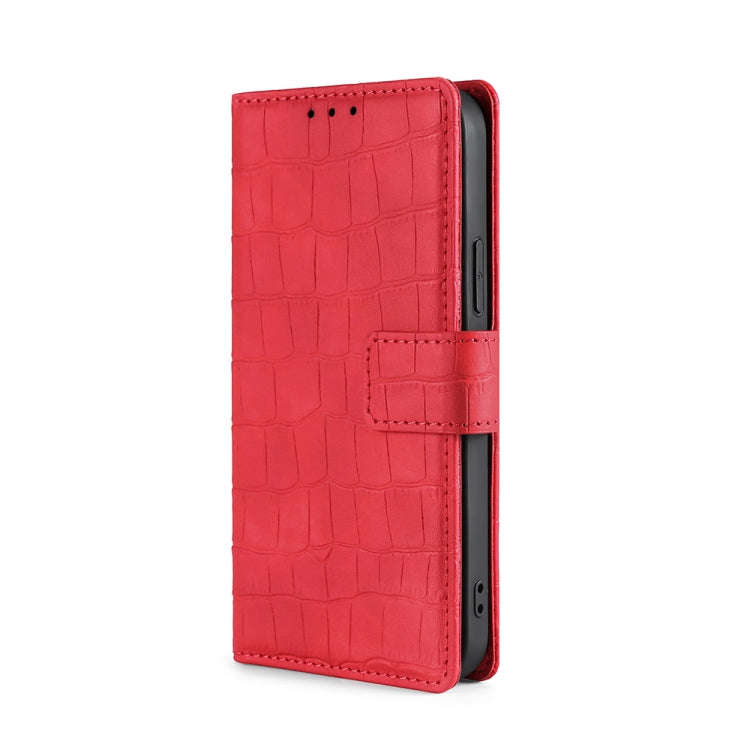 For Infinix Smart 6 Plus Skin Feel Crocodile Magnetic Clasp Leather Phone Case(Red)