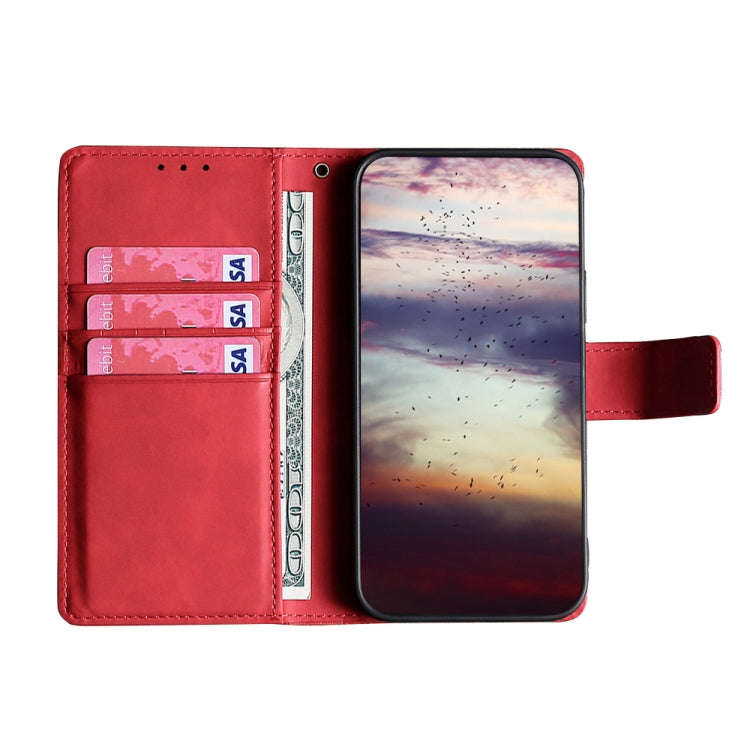 For Infinix Smart 6 Plus Skin Feel Crocodile Magnetic Clasp Leather Phone Case(Red)