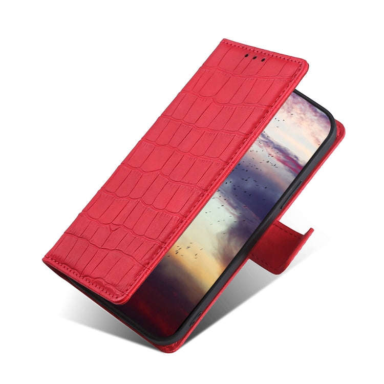 For TCL 403 Skin Feel Crocodile Magnetic Clasp Leather Phone Case(Red)