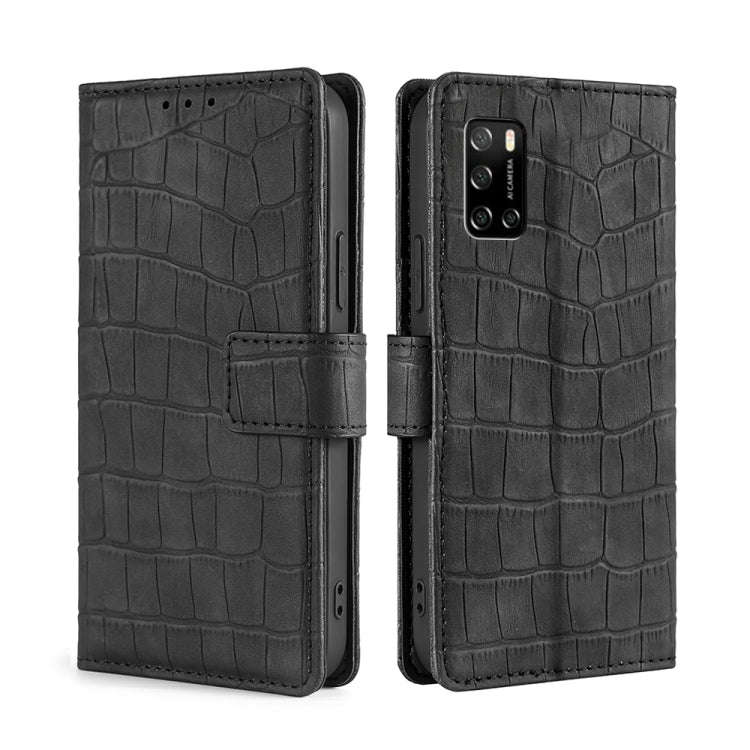 For Rakuten Big S Skin Feel Crocodile Magnetic Clasp Leather Phone Case(Black)