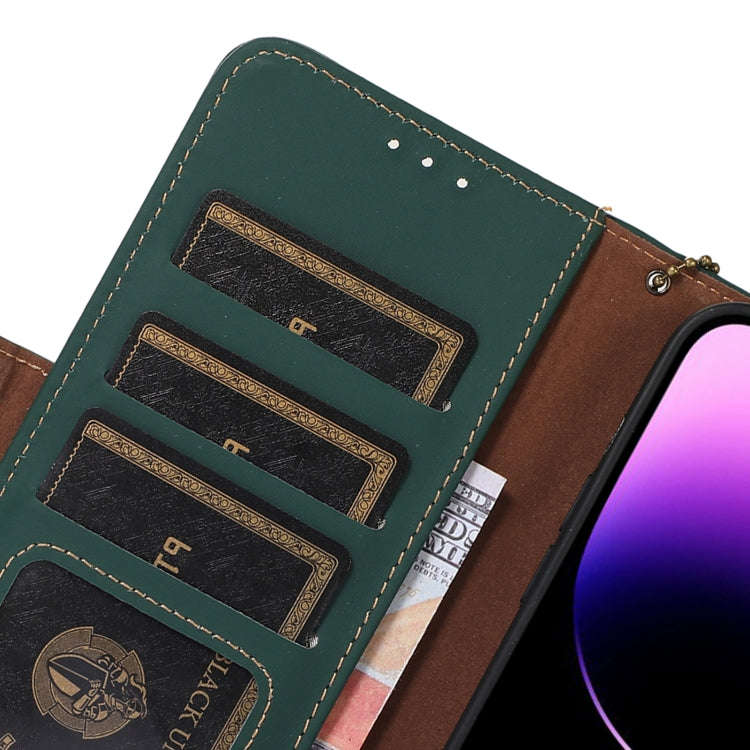 For Google Pixel 8 Pro Genuine Leather Magnetic RFID Leather Phone Case(Green)