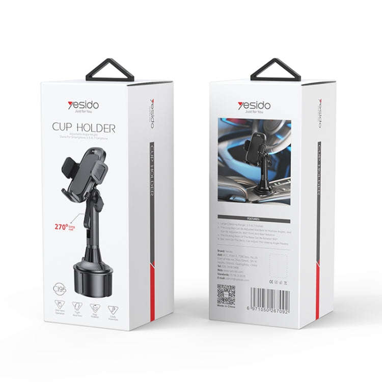 Yesido C195 Car Cup Holder Using Phone Bracket(Black)