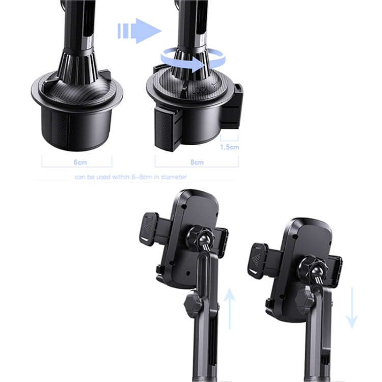 Yesido C195 Car Cup Holder Using Phone Bracket(Black)
