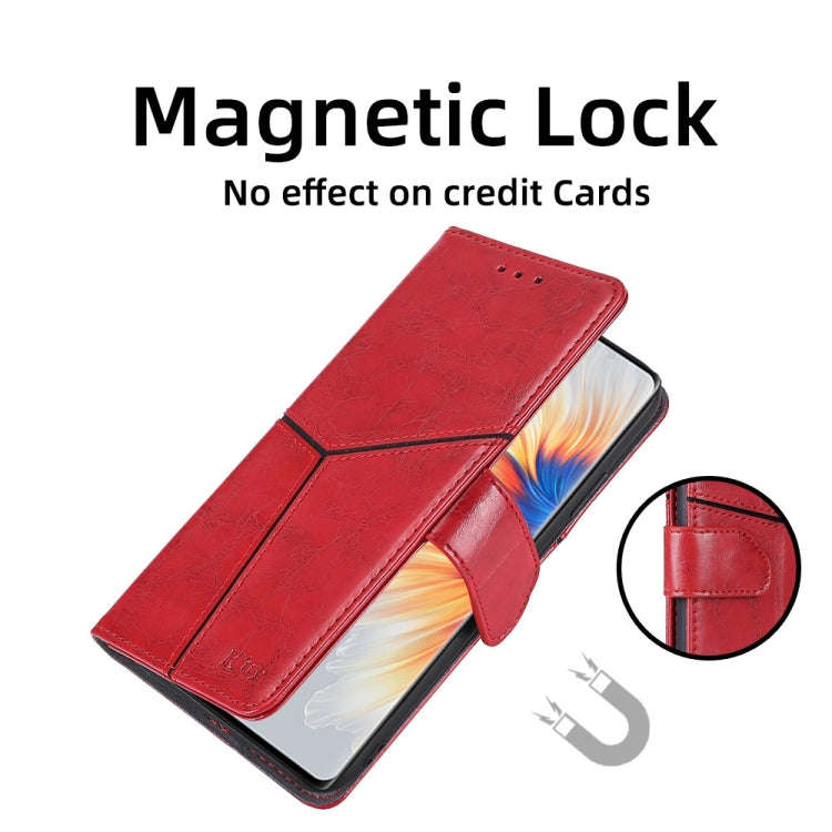 For Infinix Note 12 Pro 4G / Note 12 2023 Geometric Stitching Flip Leather Phone Case(Red)
