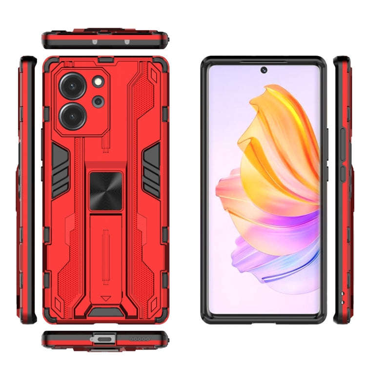 For Honor 80 SE 5G Supersonic PC + TPU Shock-proof Protective Phone Case with Holder(Red)