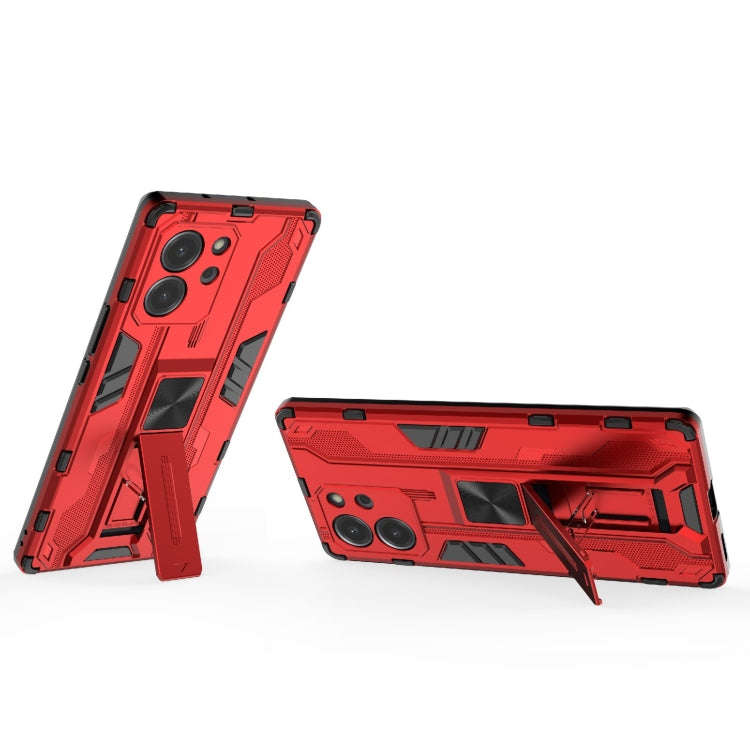 For Honor 80 SE 5G Supersonic PC + TPU Shock-proof Protective Phone Case with Holder(Red)