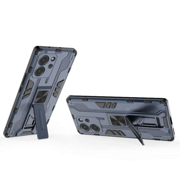 For Honor 80 SE 5G Supersonic PC + TPU Shock-proof Protective Phone Case with Holder(Blue)
