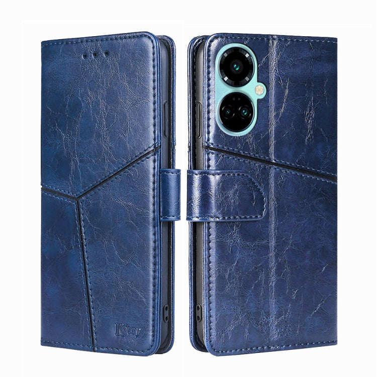 For Tecno Camon 19 / 19 Pro Geometric Stitching Flip Leather Phone Case(Blue)